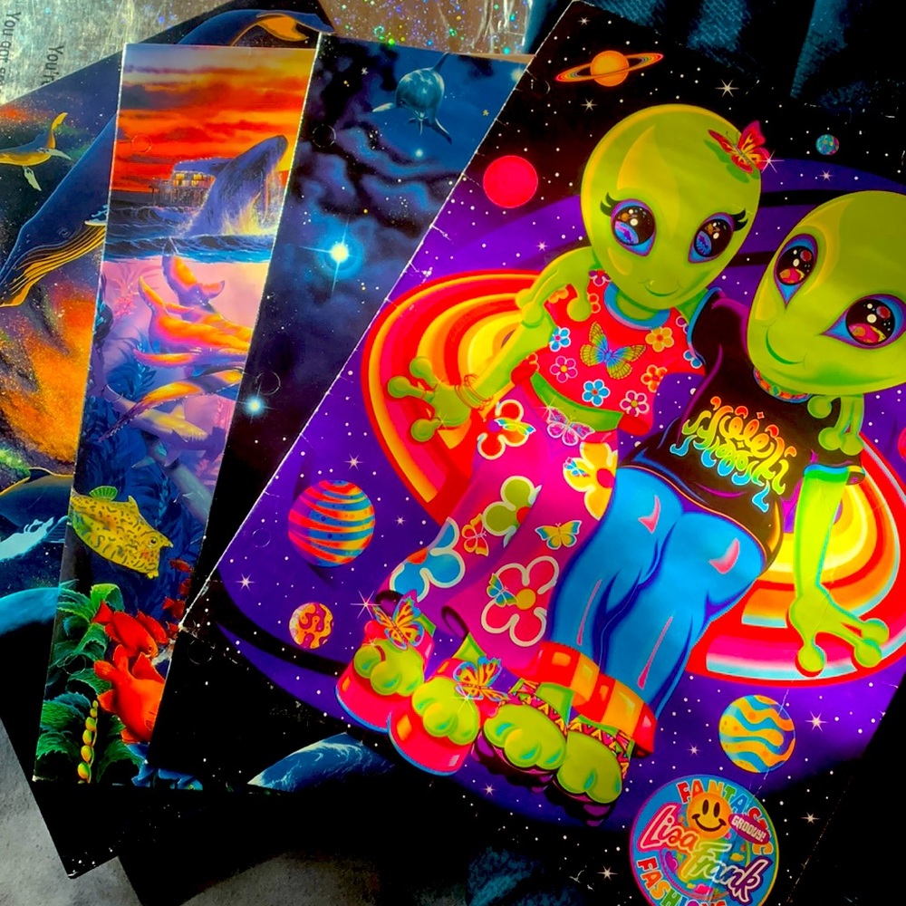 Vintage Folders - Lisa Frank, Cosmic Dolphins, Cosmic Whales